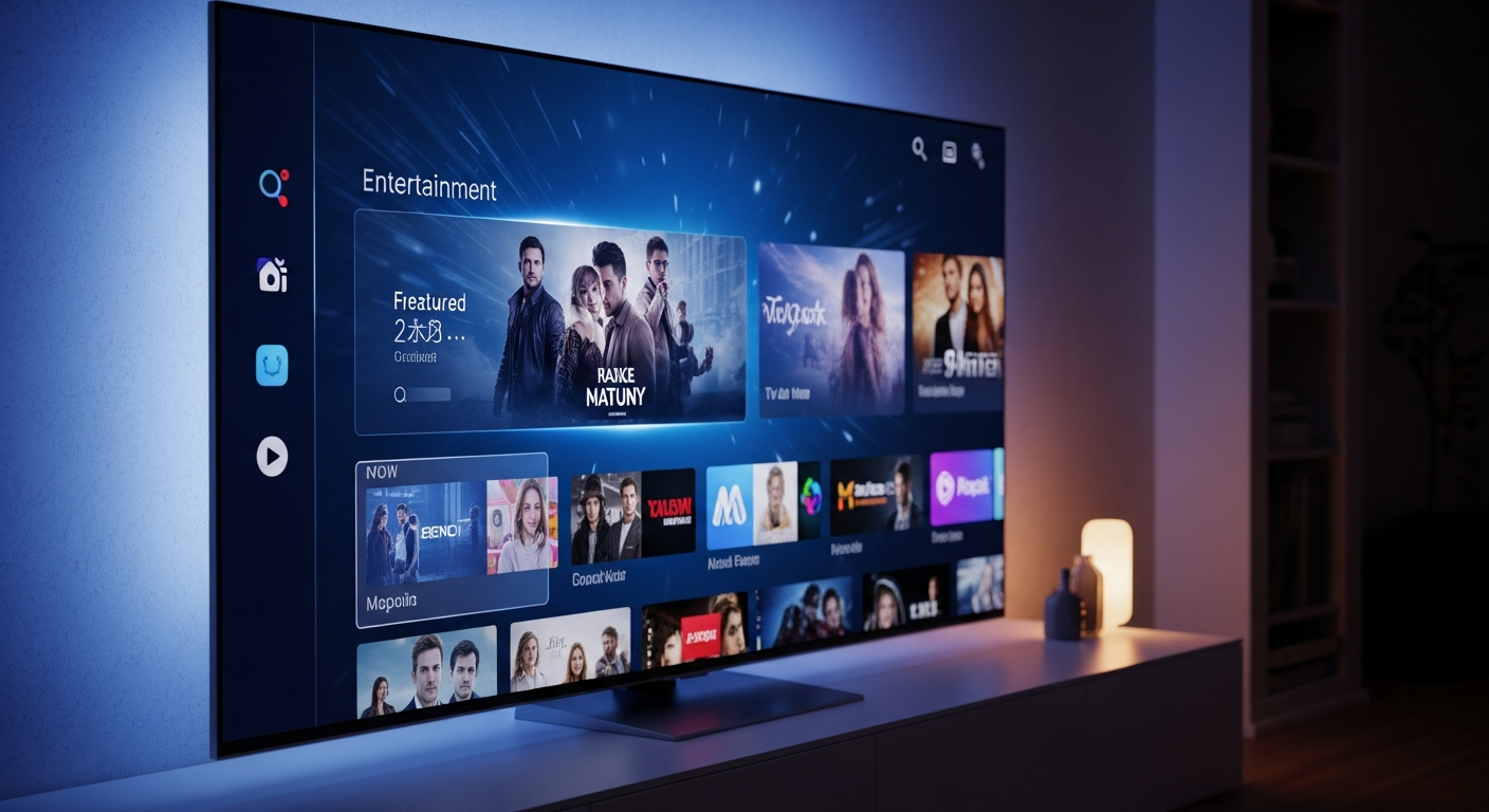 High-tech TV interface with cable TV features